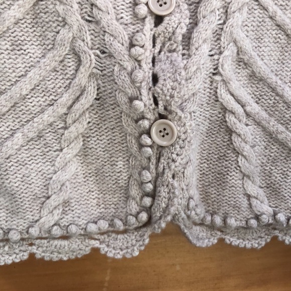 Sz M Max Studio Cardigan Button Up Knit Sweater Cream Wool and Cashmere - Picture 6 of 8